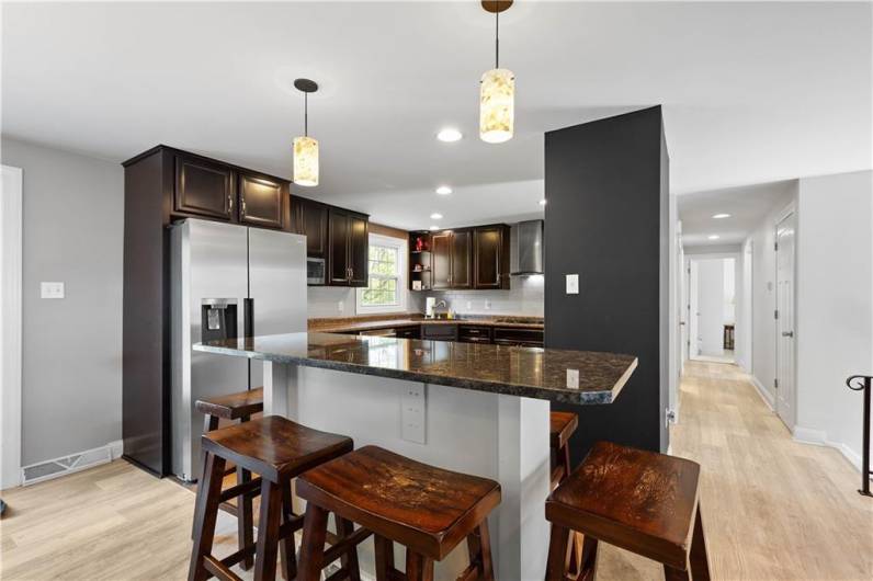Spacious Granite Topped Island for Entertaining