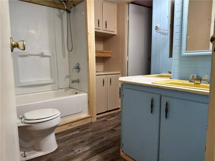 bathroom with dual sinks