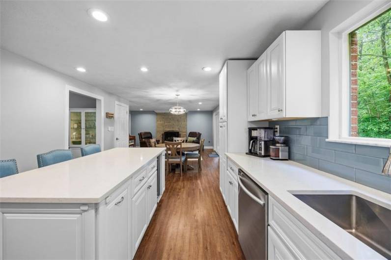 Chefs kitchen with lots of counterspace and work zones