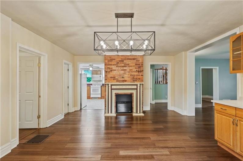 Original brick decorator fireplace