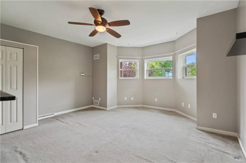 Ceiling fan and additional insulation in walls