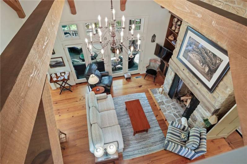 View from loft into family room