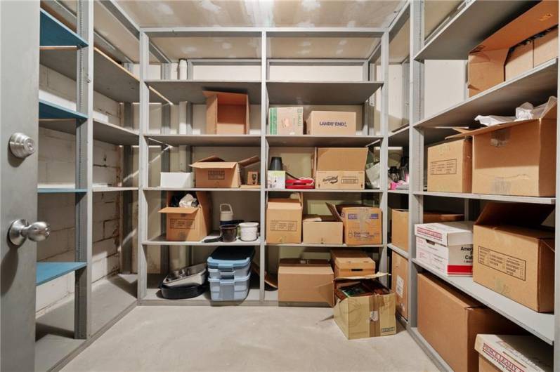 Storage room in basement.