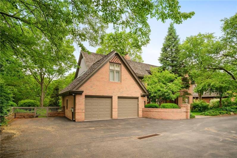 2 car garage with additional parking spot.