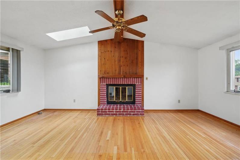 Living Room With Brick Fireplace
