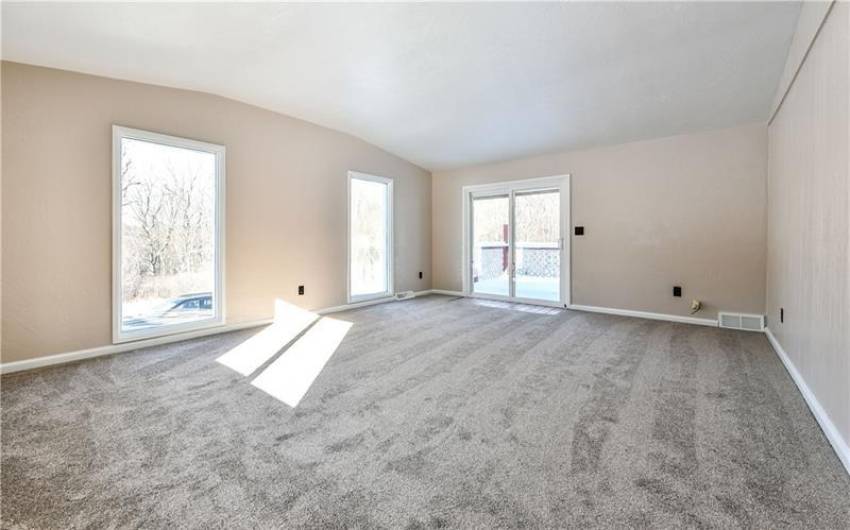 Plenty of windows in family room for natural light