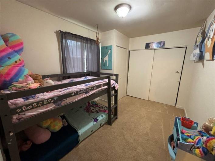2nd bedroom features two closets