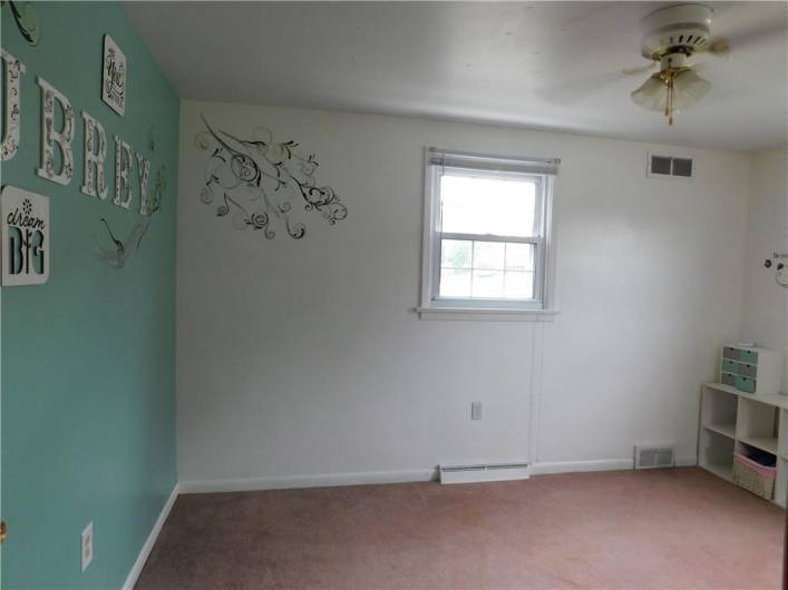 Spacious Bedroom # 2 with two windows, nice size closet, and ceiling light fixture.