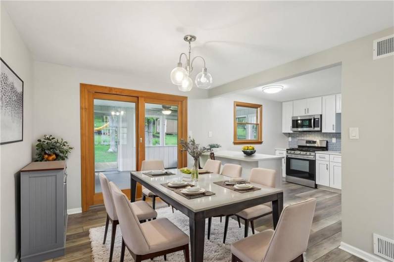 Eat In Kitchen with Slider to the Enclosed Patio