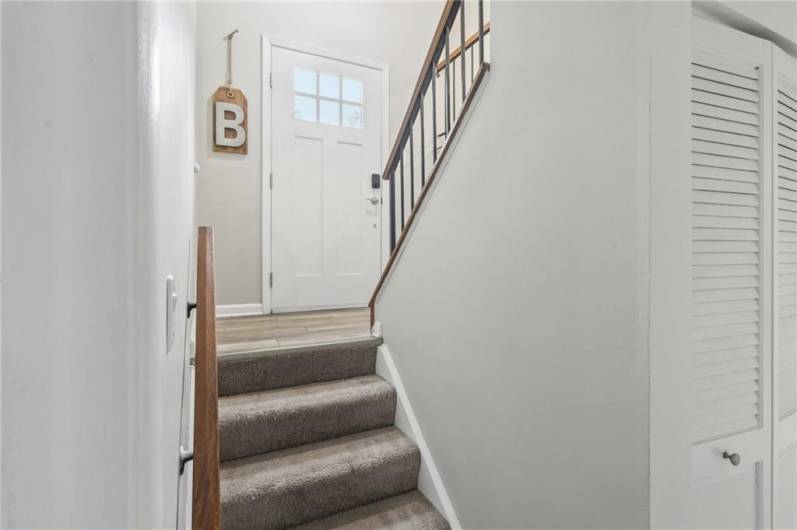 View of entry with updated railings