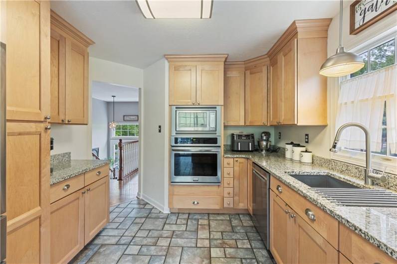 Built in microwave and oven.