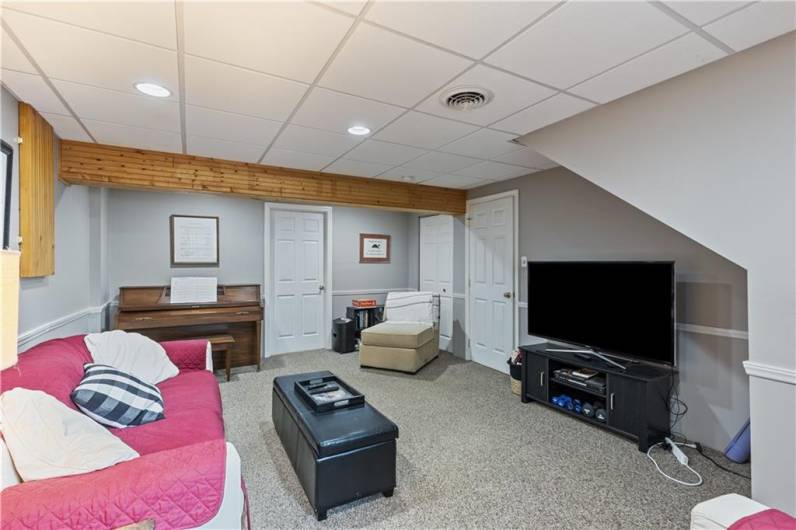 Lower-level game room adds a second living area.