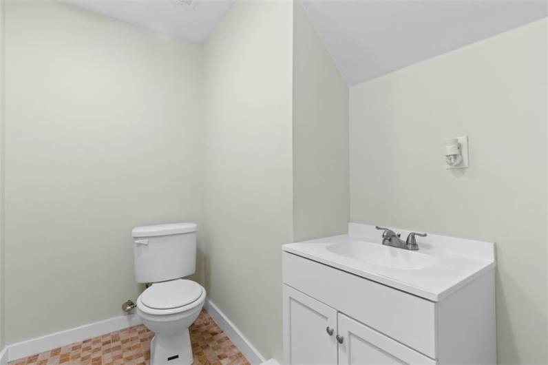 Half bathroom on the lower level