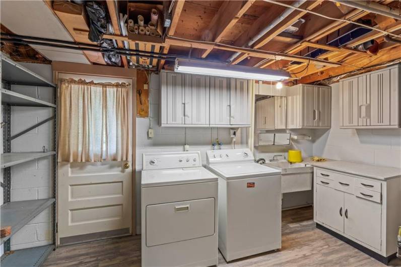 Laundry in basement