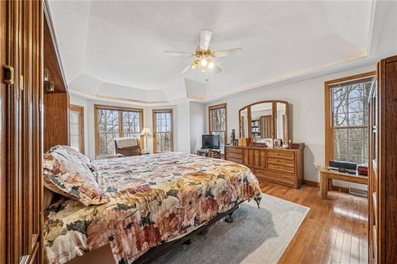 Primary bedroom with ensuite bath on main level
