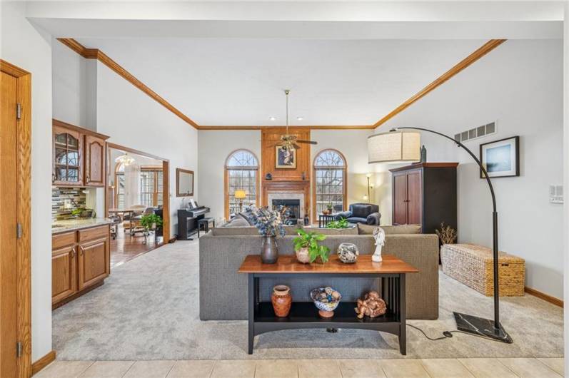 Living room with wet bar