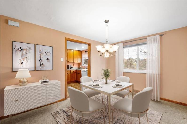 The dining room is a bountiful size at 13x10, and can accommodate a well sized table and chairs.