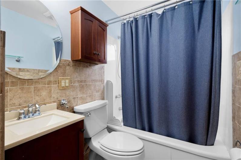 The bathroom has been tastefully updated and is very current.