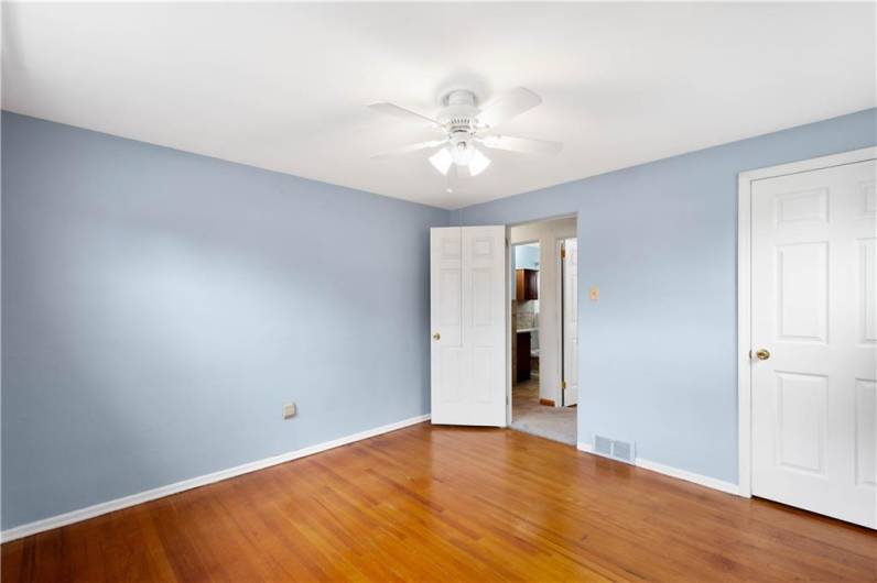 The hardwood floors are in very nice condition.