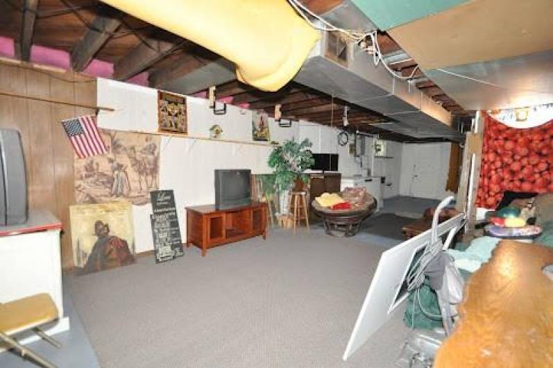Partially completed game room area of the basement.