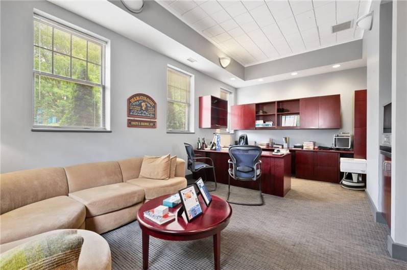 Office contains full bath and small bar area