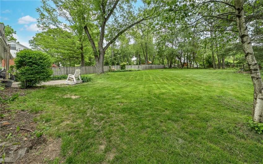Huge level fenced in yard.