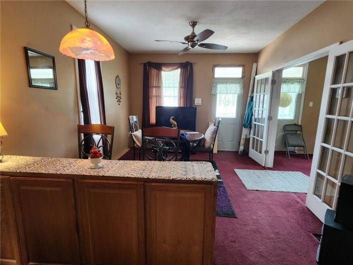 French Doors between Living Room and Dining Room