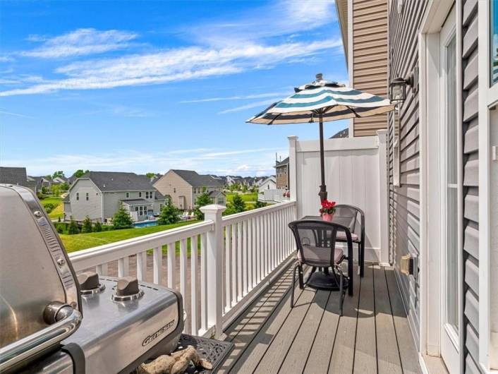 Superb views from this clean modern deck with plenty of room to enjoy the seasons.