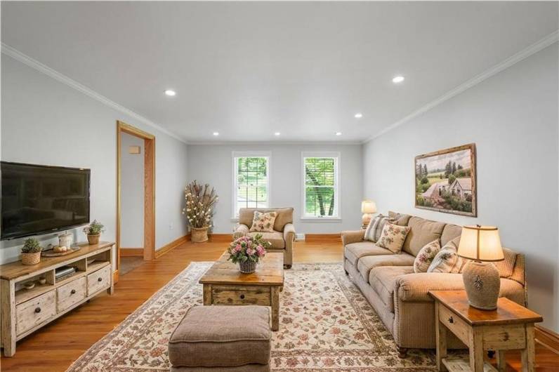 Living room, virtually staged