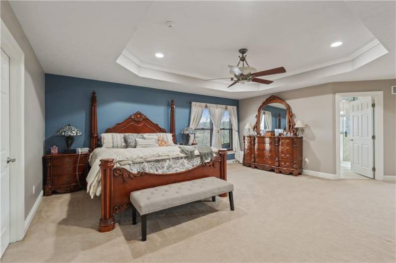 Very generous in size, tray ceiling
