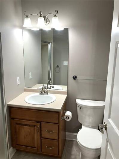 full bath in the 2nd bedroom with shower stall