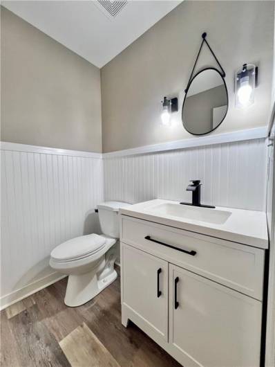 Updated powder room on the main floor