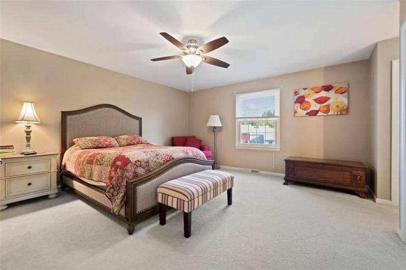 Spacious primary bedroom