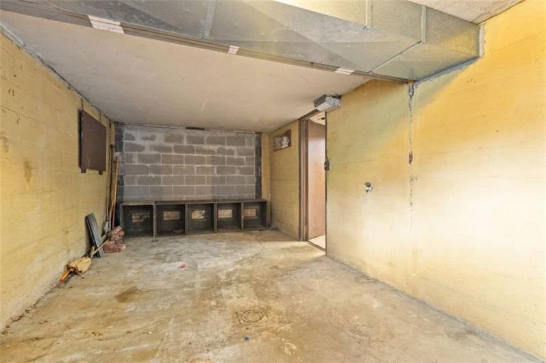 Former garage is now storage room...