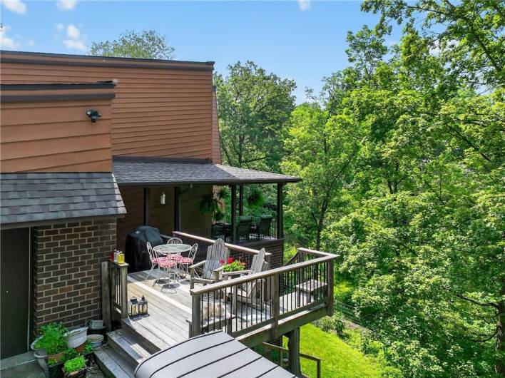 Portion of wrap around deck