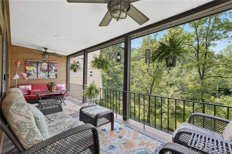 Portion of deck outside dining room