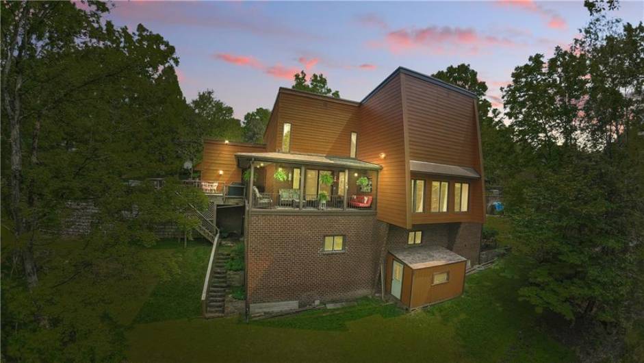 Night view of back of home.