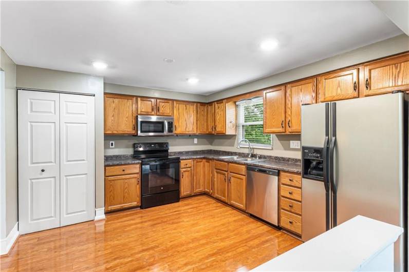 Room for a table in the front corner of the kitchen.