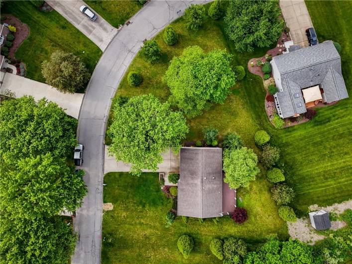 Large, sweeping, corner style lot.