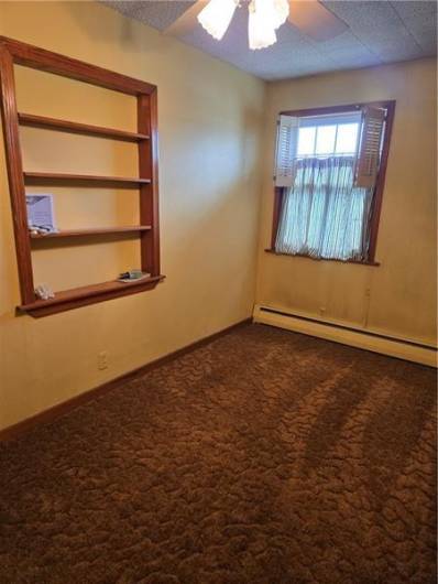 Built in book shelf and natural light