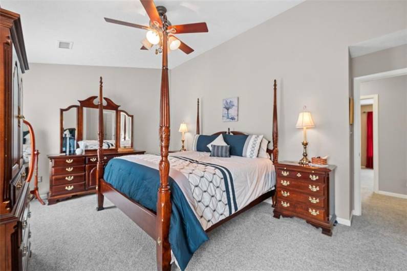 The newer carpet flows through all of the bedrooms on the second floor as well.