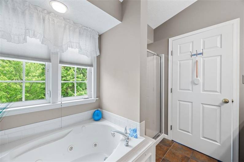 Start or end your day in the jetted tub or step in shower.  Your pick.
