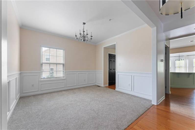 Dining room makes a great flex space can be a play area or sitting room.
