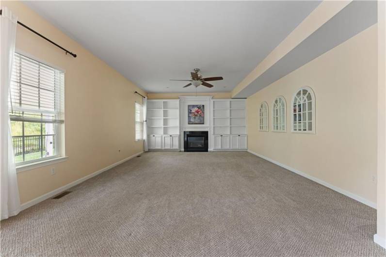 Spacious rooms with custom built-ins