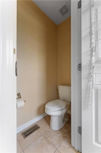 Separate water closet.