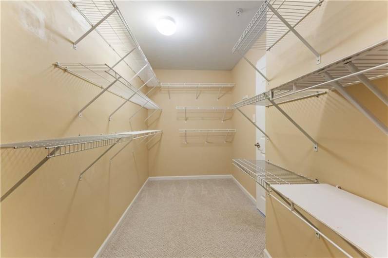 Dual walk-in closets in primary.
