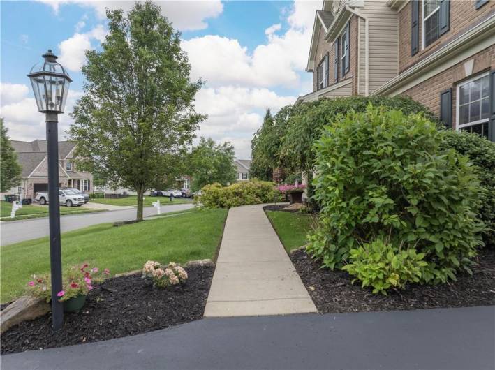 Concrete walk to front door.