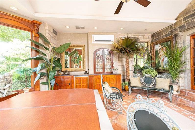 Modern convenience of a mini split in this room for relaxation and comfort.