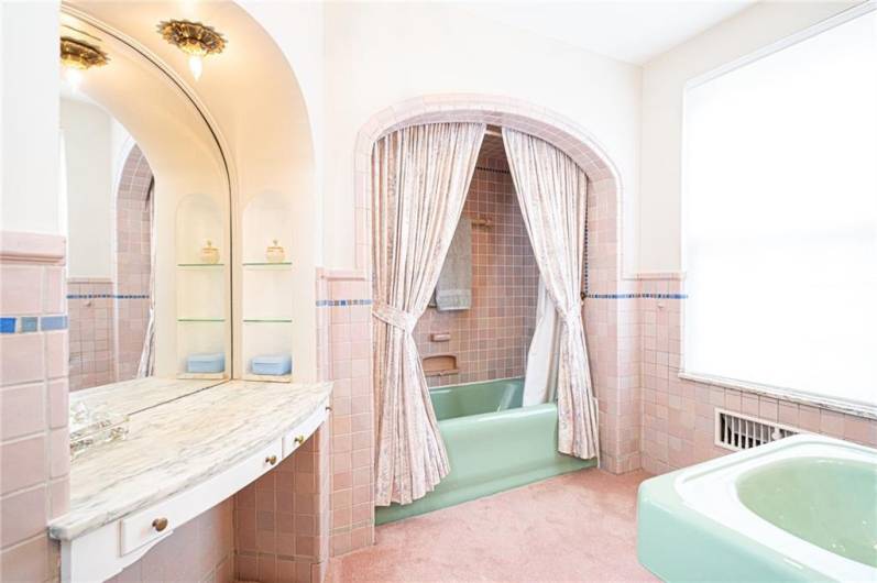 Perfectly preserved master bathroom.