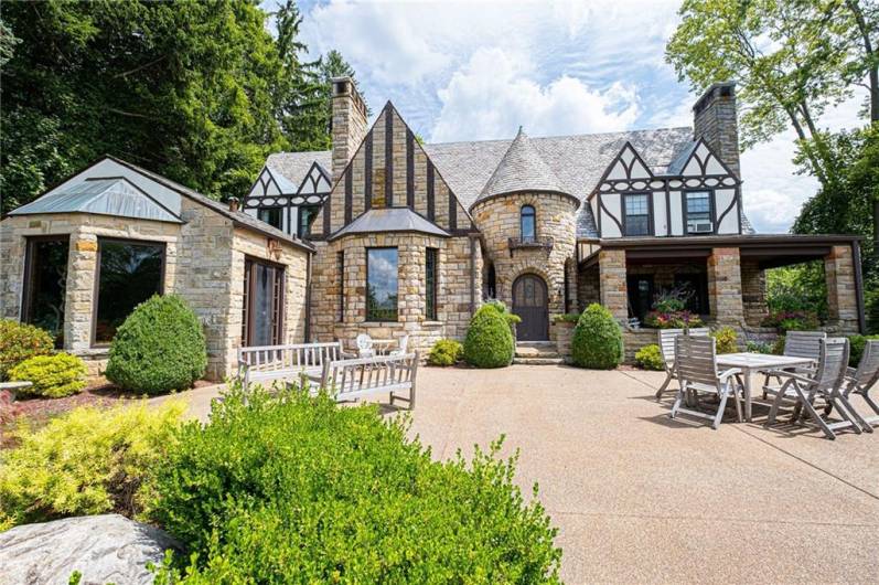 Stunning architecture and beautiful slate roof.
